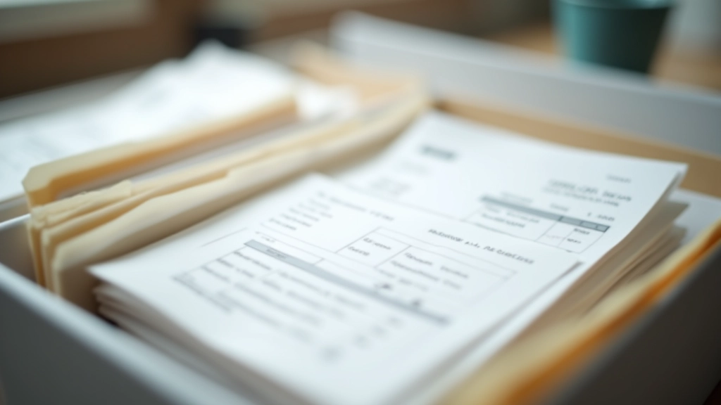 Collection of business receipts, invoices, and financial documents neatly organized