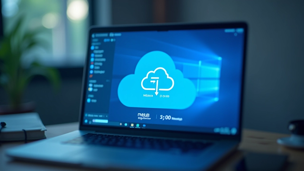 Cloud storage interface showing backed-up files and automatic sync status indicator