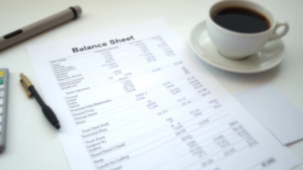Balance sheet document with financial figures and calculation notes
